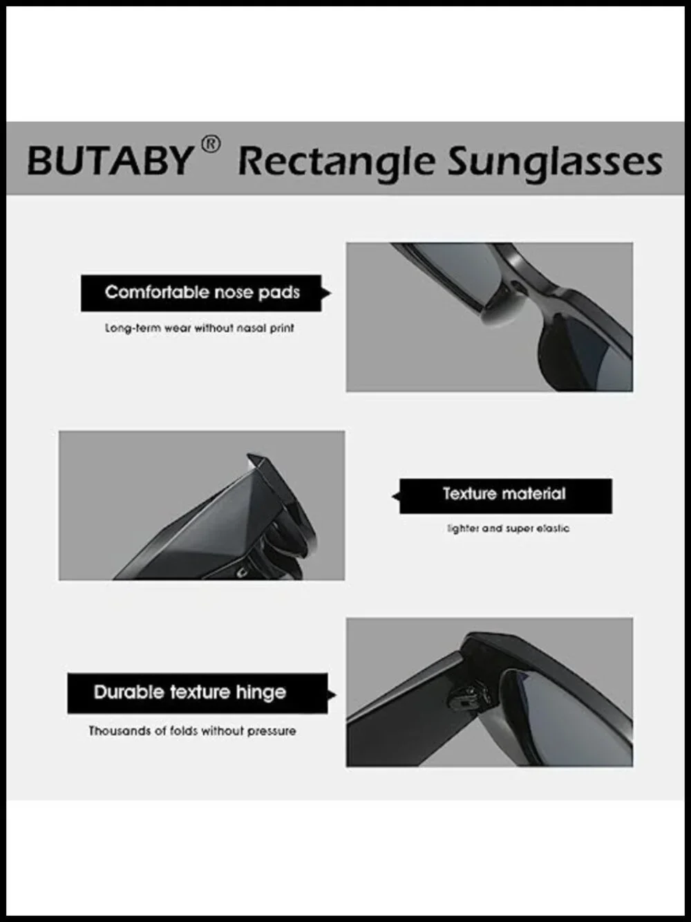 Retro Rectangle Sunglasses Women Men UV400 Plastic Frame